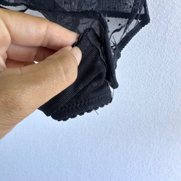 NWT INC International Concepts Bodysuit Women Small Black Mesh Grunge Cheeky - Picture 7 of 13